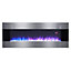 Electric Fire Fireplace Wall Mounted Heater 6 Flame Colors with Remote Control 60 Inch