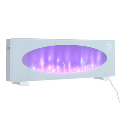 Electric Fire Fireplace Wall Mounted or Freestanding Panel Heater 7 Flame Colors with WiFi Remote Control 42 Inch