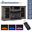 Electric Fire Suite 3 Sided Fireplace Heater and Surround Set,Fireplace TV Stand Overall size 59 Inch
