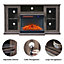 Electric Fire Suite 3 Sided Fireplace Heater and Surround Set,Fireplace TV Stand Overall size 59 Inch