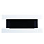 Electric Fire Suite Black Fireplace with White LED Surround Set Remote Control Left Side Nightlight 52 Inch