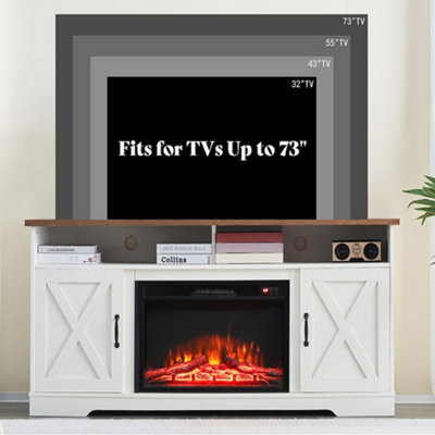 Derrynock tv deals stand with fireplace