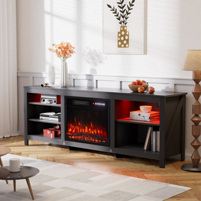 Electric Fire Suite Fireplace Suite with TV Stand Surround sets with 12 ...