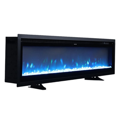 Electric Fire Wall Mounted Wall Inset Or Freestanding Fireplace 9 Flame Colours with Remote Control 100 Inch