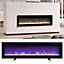 Electric Fire Wall Mounted Wall Inset or Freestanding Fireplace Heater 9 Flame Colors Adjustable 40 Inch