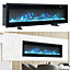 Electric Fire Wall Mounted Wall Inset or Freestanding Fireplace Heater 9 Flame Colors Adjustable 50 Inch