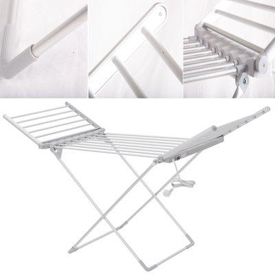 Electric Folding Heated Clothes Airer Drying Horse Rack Washing