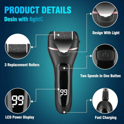 Electric Foot File Waterproof Hard Skin Remover Feet Pedicure Set ...