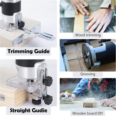 Electric Hand Router Trimmer 1200W Laminate Woodworking Tool UK