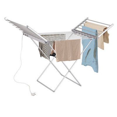 Electric Heated Clothes Airer Dryer Indoor Horse Rack Laundry