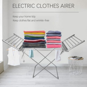 Electric Heated Clothes Airer Folding Laundry Clothes Dryer Portable Heat Rack