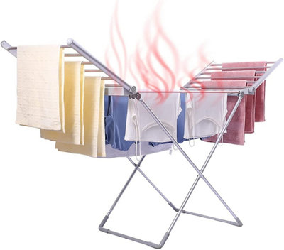 Electric Heated Clothes Dryer Folding Indoor Airer Energy Efficient ...