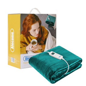 Electric Heated Throw Blanket 10 Heat Settings Washable Fleece with Digital Remote Timer Teal