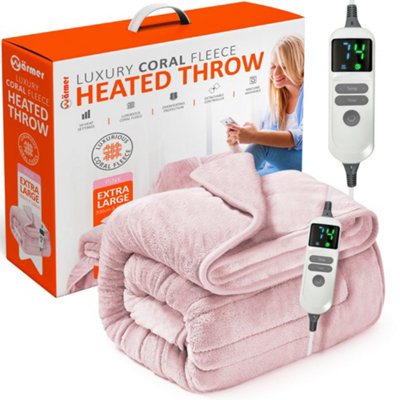 Electric Heated Throw Blanket 200 x 130cm Extra Large - Digital Controller  Timer, 9 Heat Setting, Auto Shutoff 120W | DIY at Bu0026Q