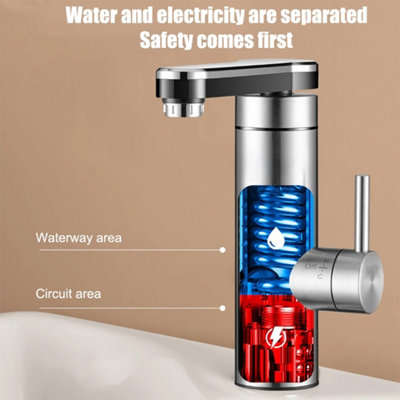 Electric Heating Tap Fast Instant Hot Water Heater Faucet Kitchen Bathroom
