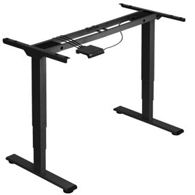 Electric height-adjustable computer desk base (60-125cm tall dual motor and 3 memory settings) - desk computer desk - black