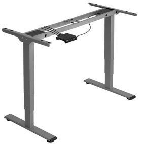 Electric height-adjustable computer desk base (60-125cm tall dual motor and 3 memory settings) - desk computer desk - grey