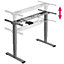 Electric height-adjustable computer desk base (60-125cm tall dual motor and 3 memory settings) - desk computer desk - grey