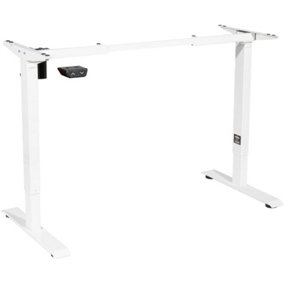 Electric Height Adjustable Standing Desk - FRAME ONLY - White Rising Work Table