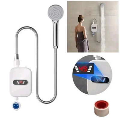 Electric Hot Water Heater System Tankless Instant Thermostatic Shower ...