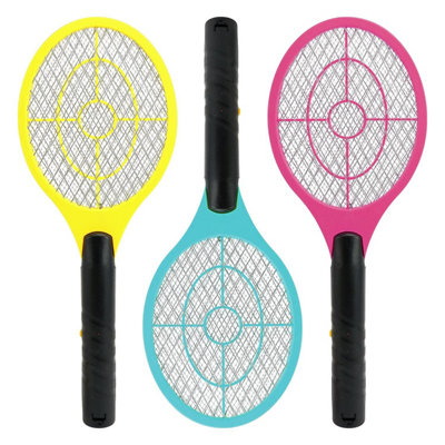 Electric Mosquito Swatter Swat Wasp Killer - Fly Zapper Racket Bug Zapper - With An Activation Button - Ergonomic Lightweight