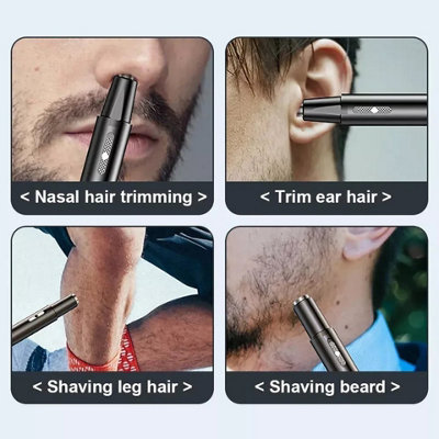 Electric Nose & Ear Hair Trimmer - USB Rechargeable Personal Grooming ...