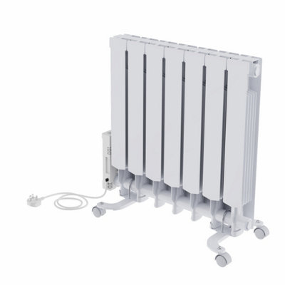Electric Oil Filled Radiator WiFi Timer Portable Wall Mounted Thermostat Heater White 1200W