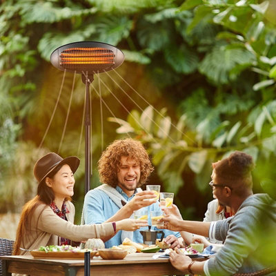 Electric Outdoor Heater 2KW Quartz Halogen Infrared Freestanding Garden |  DIY at Bu0026Q
