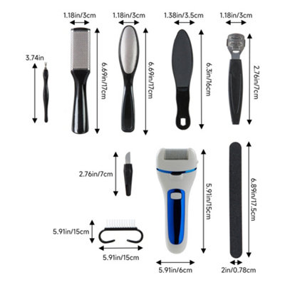 Electric Pedicure Tools Set Callus Remover with LED Light in Blue