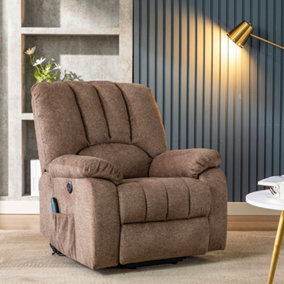 Electric Power Lift Recliner Chair Sofa with Massage and Heat 2 Side Pockets USB Ports Single Recliner Chair