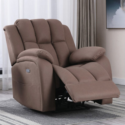 Electric Powered Recliner Chair With USB Charger And Pocket Storage In   Electric Powered Recliner Chair With Usb Charger And Pocket Storage In Leather Look Mocha Technology Fabric~5055744825087 01c MP