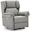 Electric Powered Recliner Chair with Wingback Design and USB Charger Port in Grey Bonded Leather