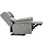 Electric Powered Recliner Chair with Wingback Design and USB Charger Port in Grey Bonded Leather