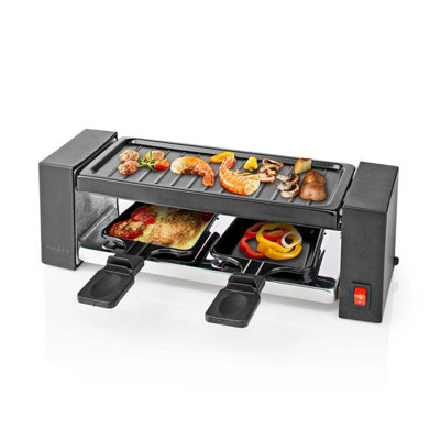 Electric Raclette Grill, 2 Person, Non-Stick Hot Plate, with 2 x Mini ...