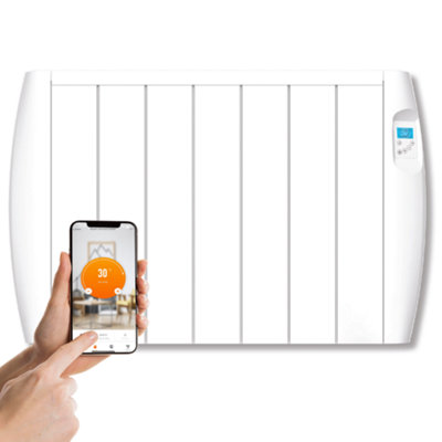 Electric Radiator 2000W (2kW): Ceramic Panel Portable & Wall Mountable: Manual, WiFi & App Control