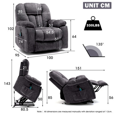 Electric Recliner Chair with Heat & Vibration for Elderly