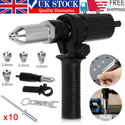 Electric Rivet Nut Gun Cordless Drill Pop Adapter Riveting Riveter Insert Tool