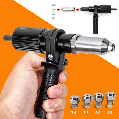 Electric Rivet Nut Gun Cordless Drill Pop Adapter Riveting Riveter ...