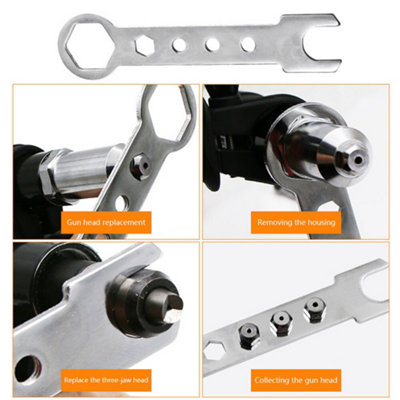 Electric Rivet Nut Gun Portable Riveting Tool Kit Rivet Gun Head Power ...