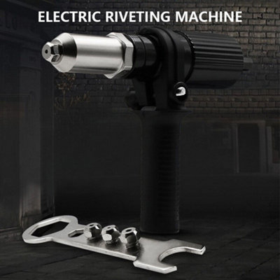 Electric Rivet Nut Gun Portable Riveting Tool Kit Rivet Gun Head Power ...