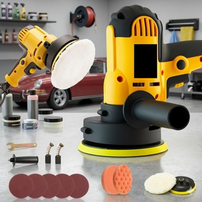 Electric rotary car polisher 5-inch buffer detailing machine with pad kit