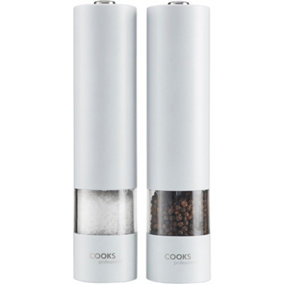 Electric Salt and Pepper Mill Grinder Set Shaker Automatic White