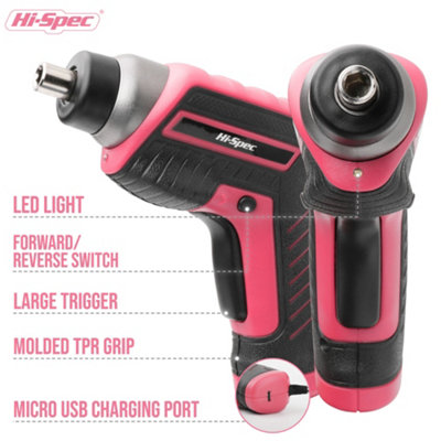 Electric Screwdriver Tool Kit Bit Set, 35 Pc 3.6V USB Hi-Spec