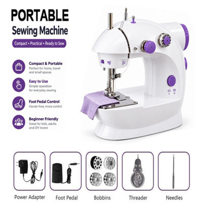 Electric Sewing Machine Portable Handheld Mini Sow Swing Stitch Pedal ...