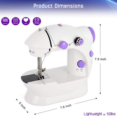 Electric Sewing Machine Portable Handheld Mini Sow Swing Stitch Pedal ...