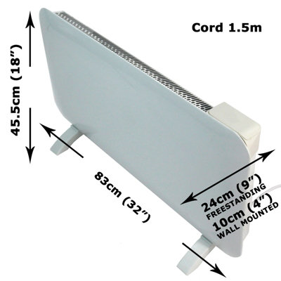 Electric Space Heater Panel Radiator 2000W Slim Timer Thermostat Wall Mounted - 4