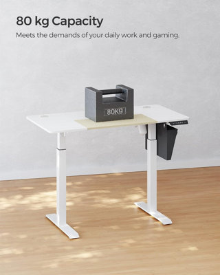 Electric Standing Desk, Height Adjustable Desk, 60 x 120 x (72-120) cm, Continuous Adjustment, Spliced Tabletop, 4 Memory Height