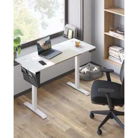Electric Standing Desk, Height Adjustable Desk, 60 x 140 x (72-120) cm, Continuous Adjustment, Spliced Tabletop, 4 Memory Height
