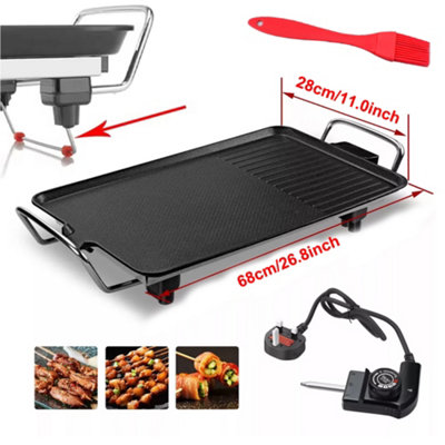 Electric Teppanyaki Table Top Griddle BBQ Hot Plate Barbecue Grill Pan ...