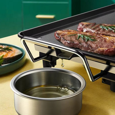 Electric Teppanyaki Table Top Griddle BBQ Hot Plate Barbecue Grill Pan ...